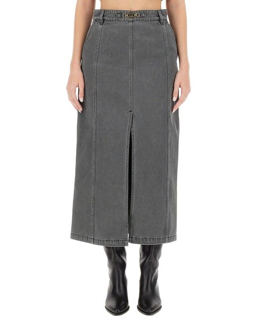 Patou Gray Midi Skirt