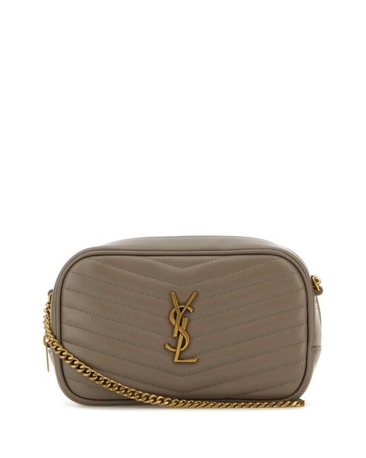 Saint Laurent Lou Chevron Quilted Shoulder Bag in Brown Lyst UK