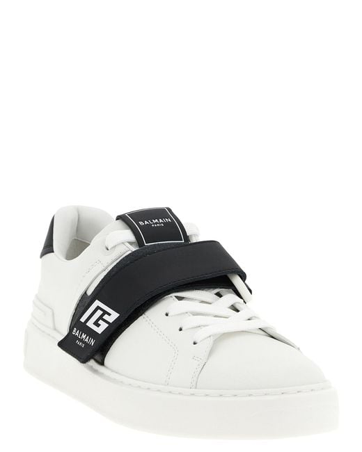 Balmain White B-Court Sneakers for men