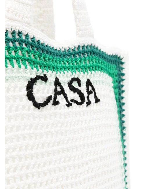 Casablancabrand White And Green Tennis Crochet Bag