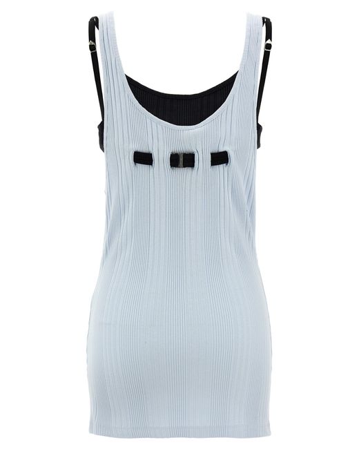 The Attico Blue Logo Ribbed Top