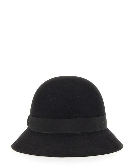 Helen Kaminski Black Cloche Etta Hat Main: Merino Wool