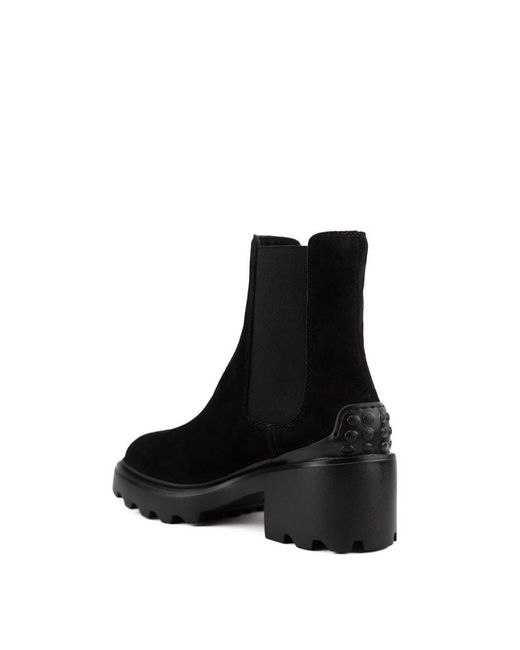 Tod's Black Suede Chelsea Boots
