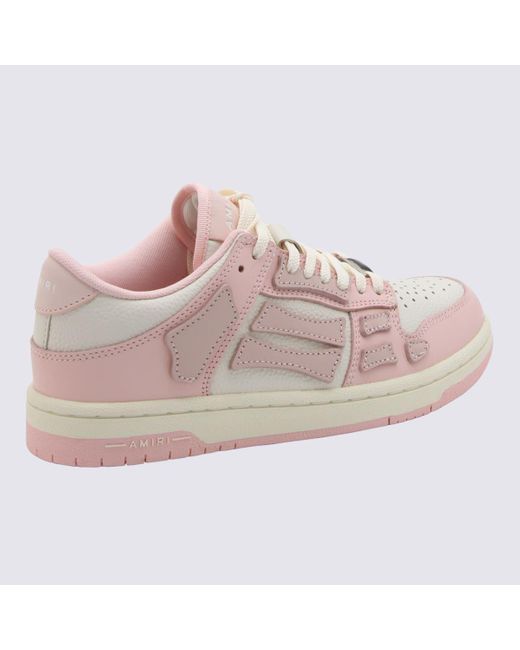 Amiri Pink And Leather Chunky Skel Sneakers