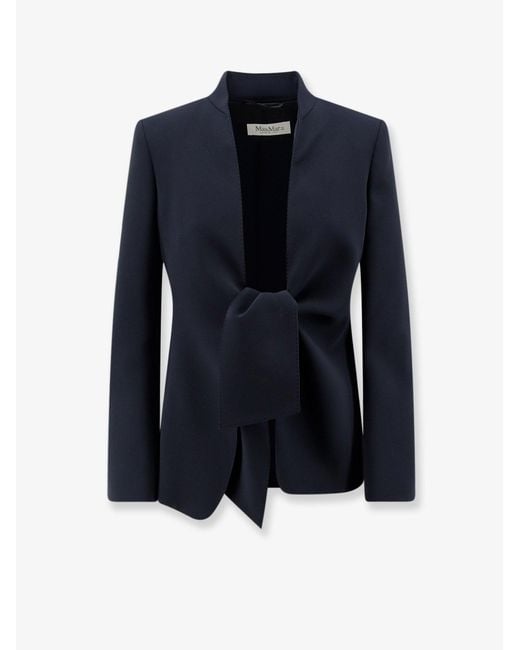 Max Mara Blue Blazer Mxmpalo Cady Triacetate Blazers