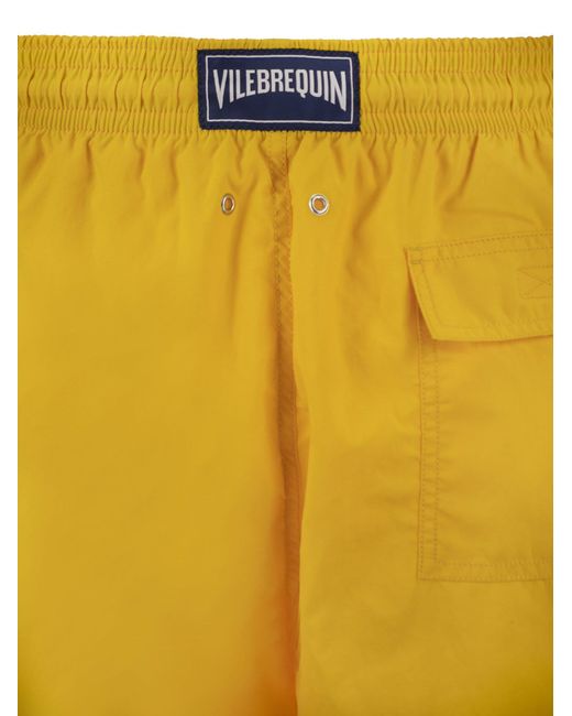 Vilebrequin Yellow Plain-Coloured Beach Shorts for men