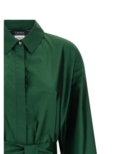 Max Mara Green Polyester Midi Dress
