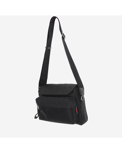 Gucci Black Gg Medium Shoulder Bag Polyamide for men