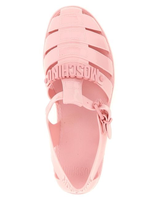 Moschino Pink Jelly Sandals