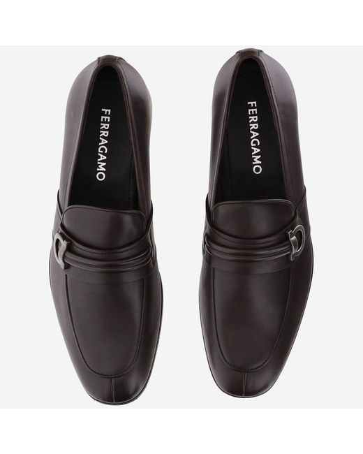 Ferragamo Gray Leather Loafers Calf for men