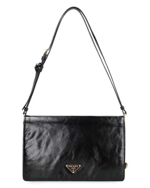 Prada Black Shoulder Bag Calf Leather