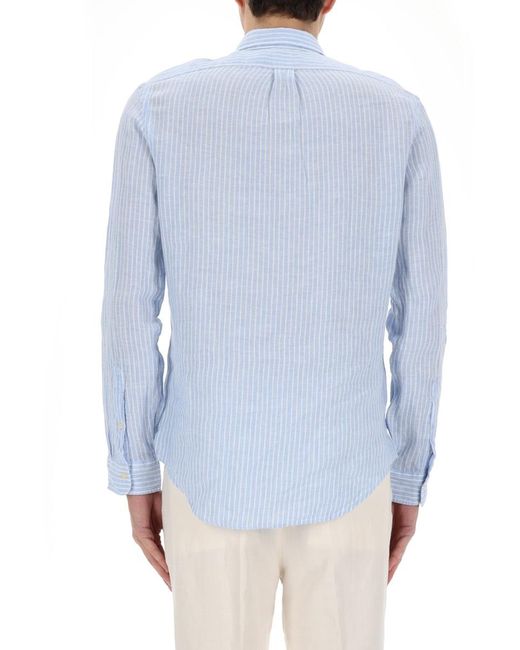 Polo Ralph Lauren Blue Shirt With Sophisticated Logo Linen for men