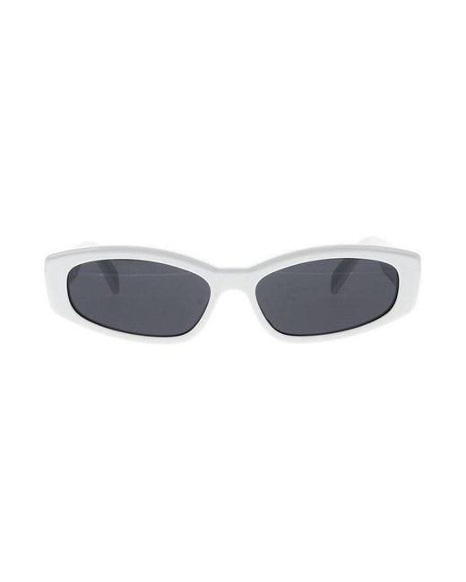 Céline Gray Sunglasses Cat Eye Full Rim, Shiny Frame And Smoke Lens Cl40252I25A