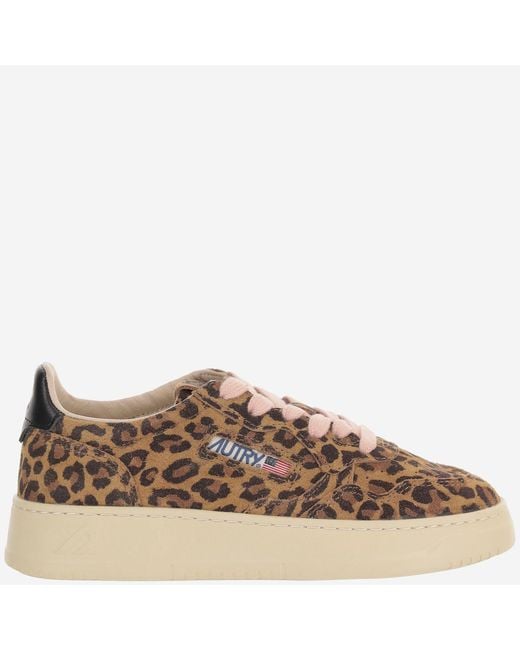 Autry Brown Sneakers Medalist Low Suede Leather Trainers