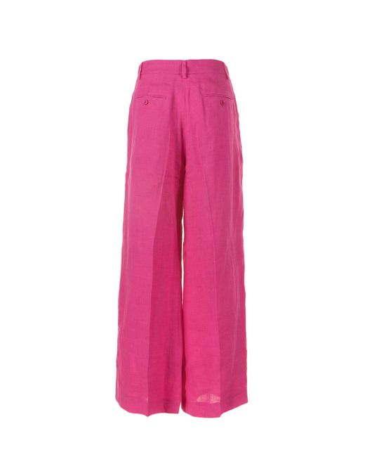 Weekend by Maxmara Pink Fuchsia Linen Trousers