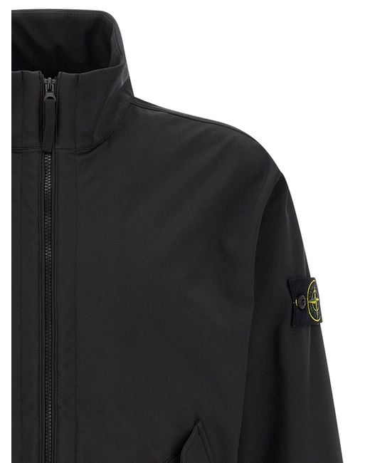 Stone Island Black Polyester Shell Jacket Clothing for men
