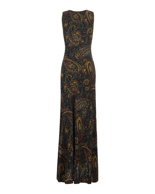 Etro White Maxi Dress Tech Fabric Acetate