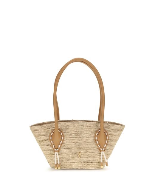 Christian Louboutin Metallic Venus Mini Tote Bag Raffia Shoulder