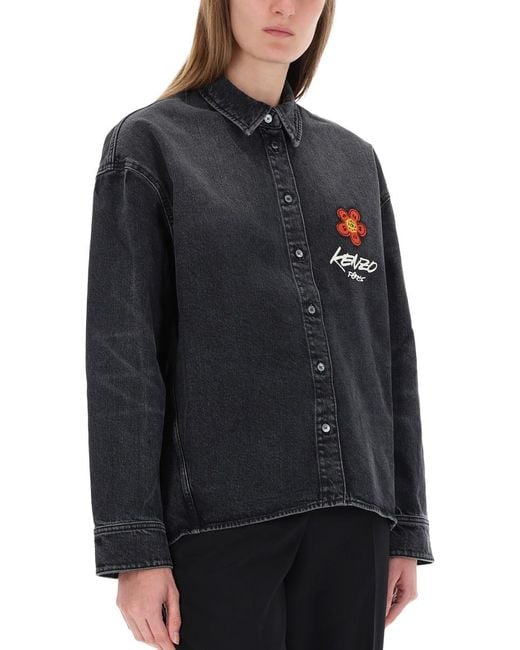 KENZO Blue Workwear Shirt With X Futura 2000 Embroidery Cotton