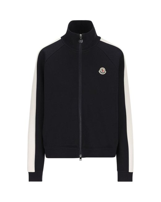 Moncler Black Logo Patch Zip-up Jacket