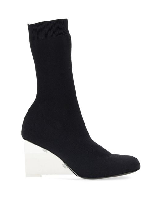 McQueen Black Shard Boot With Plexiglass Heel
