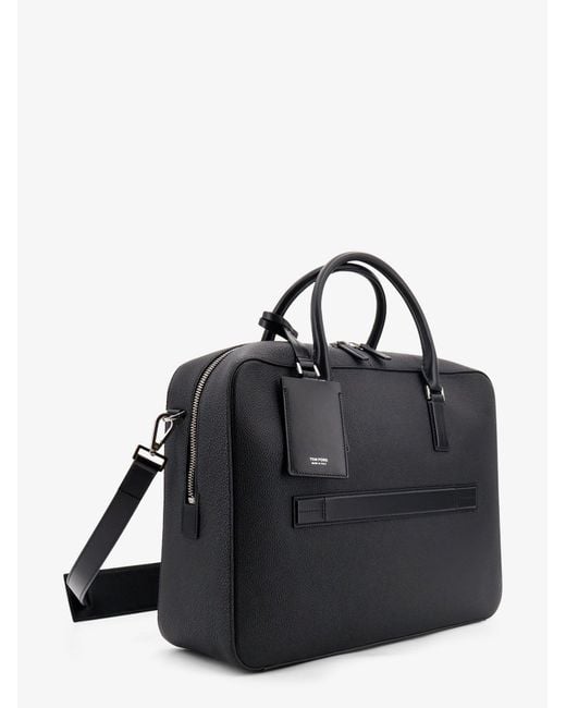 Tom Ford Black Leather Work Bag Laptop & Briefcases for men