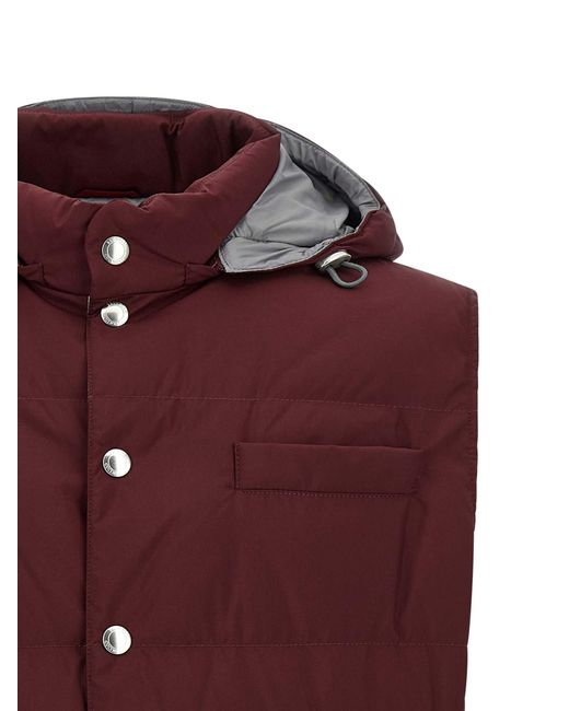 Brunello Cucinelli Purple Polyester Sleeveless Jacket Clothing for men