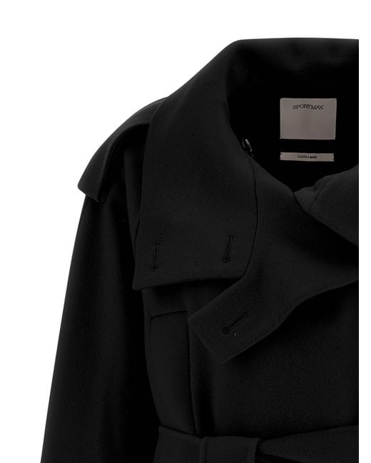 Sportmax Black 'Bouquet1234' Trench Coat
