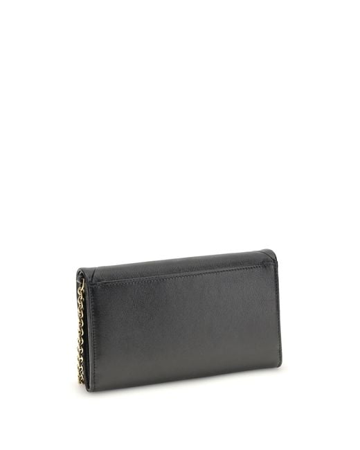 Chloé Gray Spin Wallet With Flap And Chain