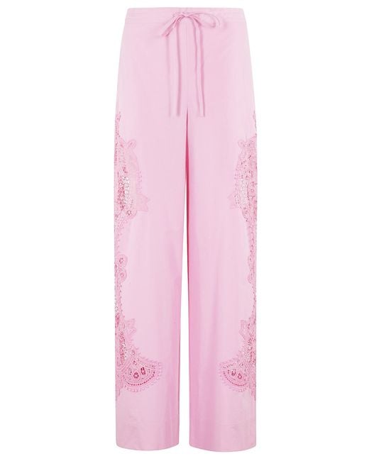 Essentiel Antwerp Pink Hace Lace Panelled Pants