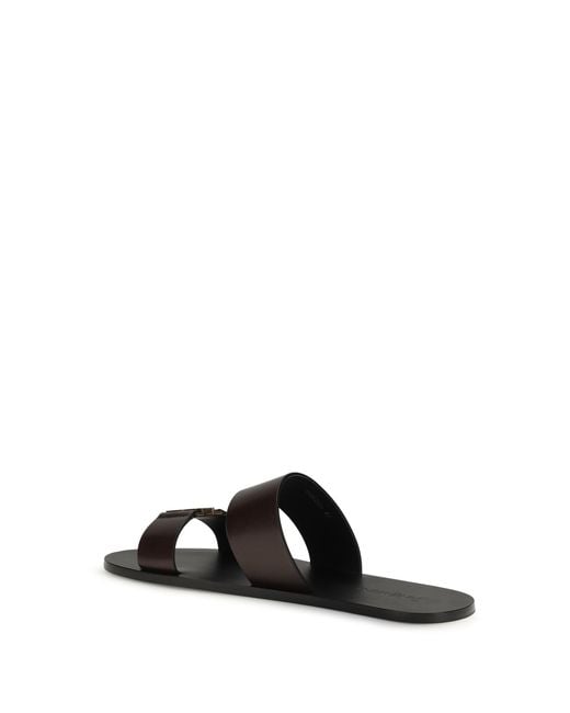 Saint Laurent White Babylone Sandals Calf Leather Bos Taurus for men
