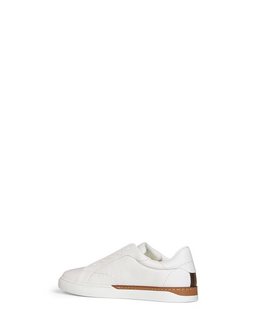 Fendi White Smooth Leather City Low-Top Sneakers for men