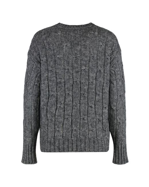 Max Mara Gray Cabaret Cotton Blend Crew-Neck Sweater