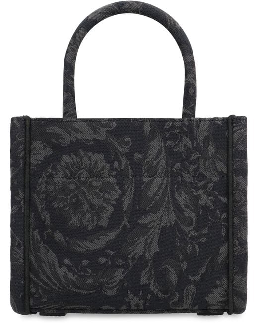 Versace Black Athena Mini Tote Bag Polyamide