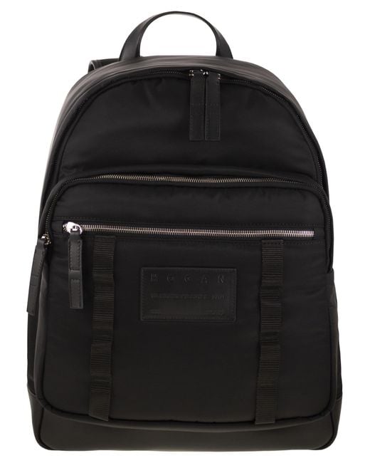Hogan Black Technical Fabric Backpack