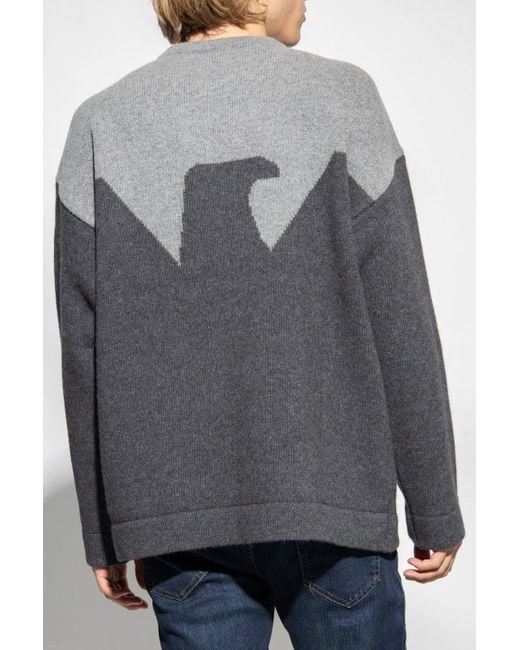 Emporio Armani Gray Wool Sweater for men