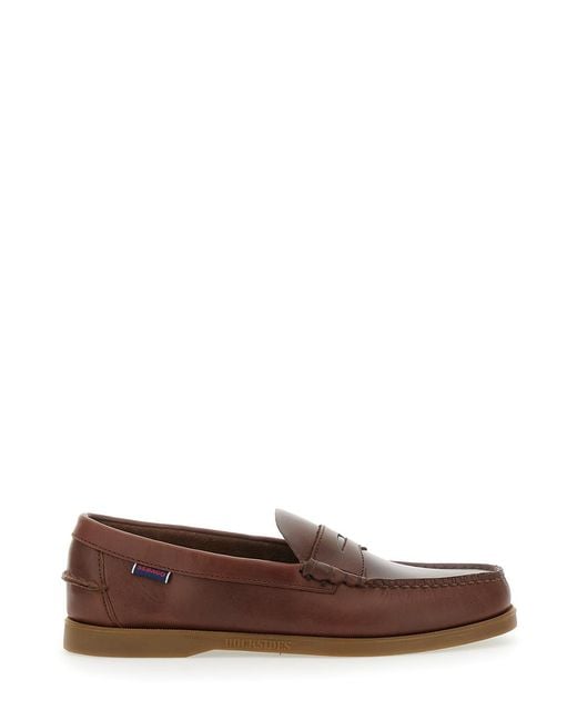 Sebago Brown Dolphin Waxed Fondo Gomma for men