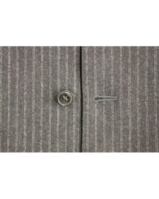 Dolce & Gabbana Black Striped Wool Single Breasted Vest Clothing for men