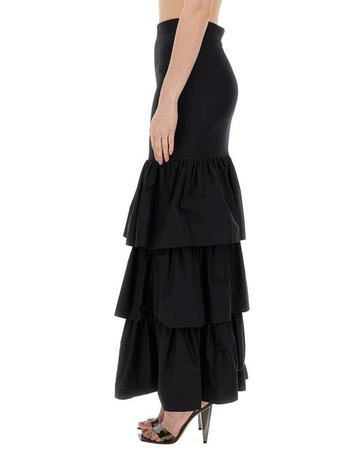Moschino Black Skirt With Ruffles