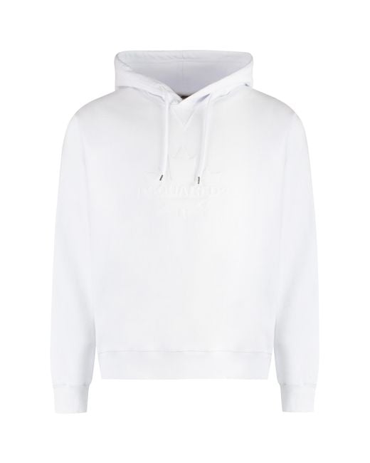 DSquared² White Cotton Hoodie Jumpers for men