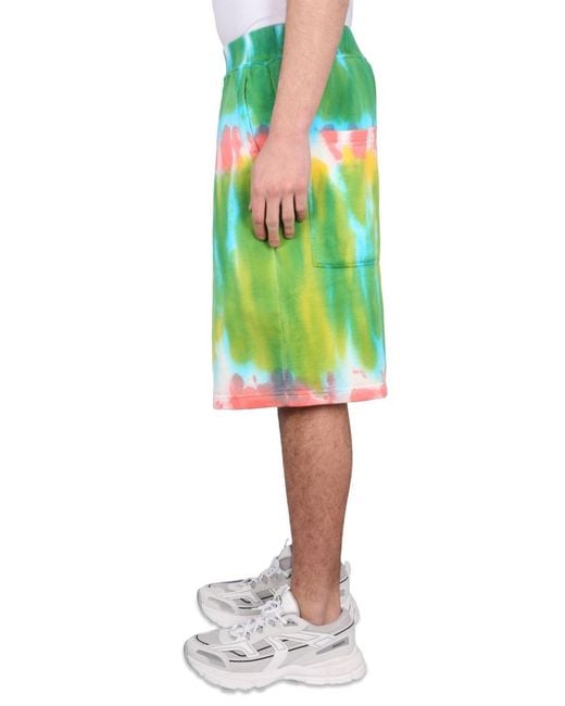 DSquared² Green Sweatshirt Bermuda Cotton Short for men