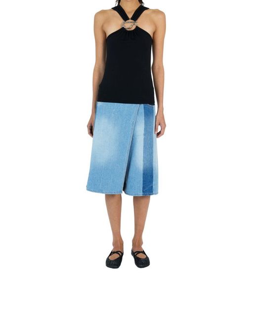 Coperni Blue Top Halterneck Cotton Tops
