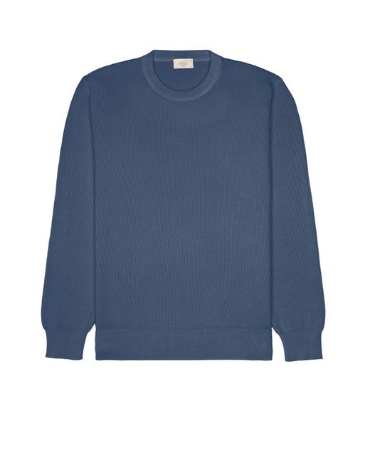 Altea Blue Ribbed Crew Neck Sweater for men
