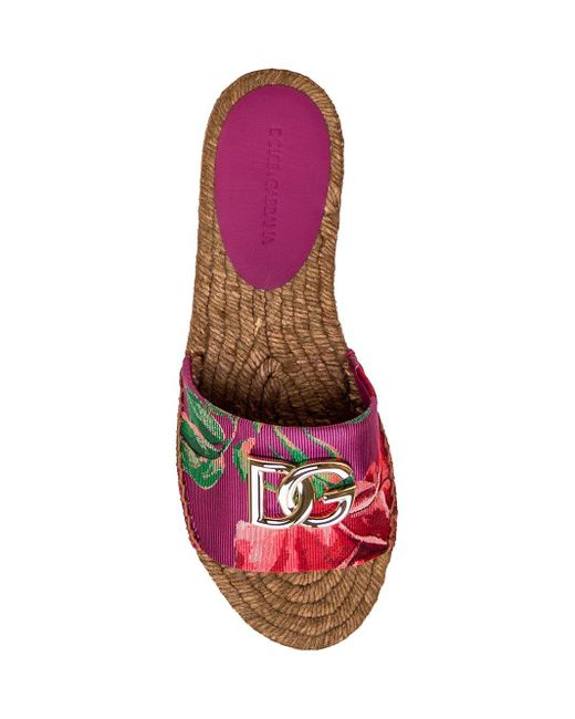 Dolce & Gabbana Pink Espadrille With Flowers