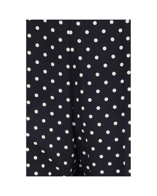 Valentino Garavani Blue Black Silk Cropped Pants