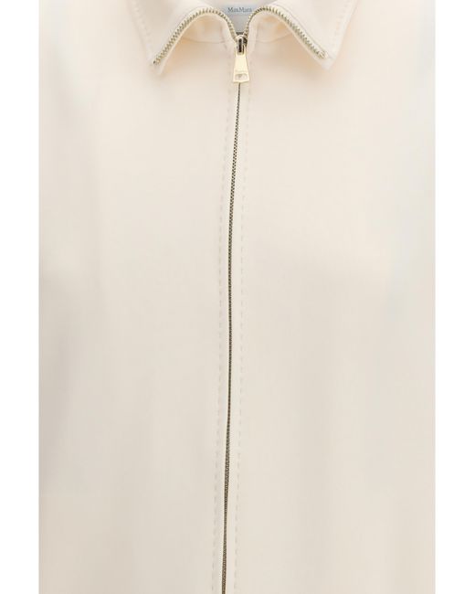 Max Mara Pure White Mxppala Jacket Scuba Jersey Polyamide; Elastane