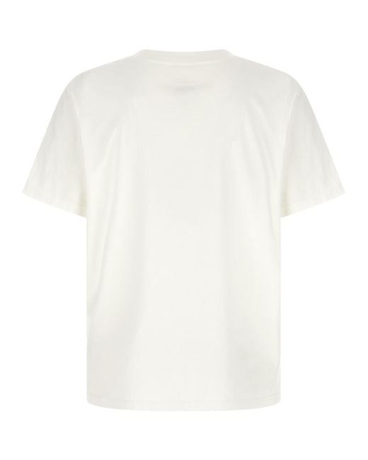 MM6 by Maison Margiela White Printed T-Shirt Cotton for men