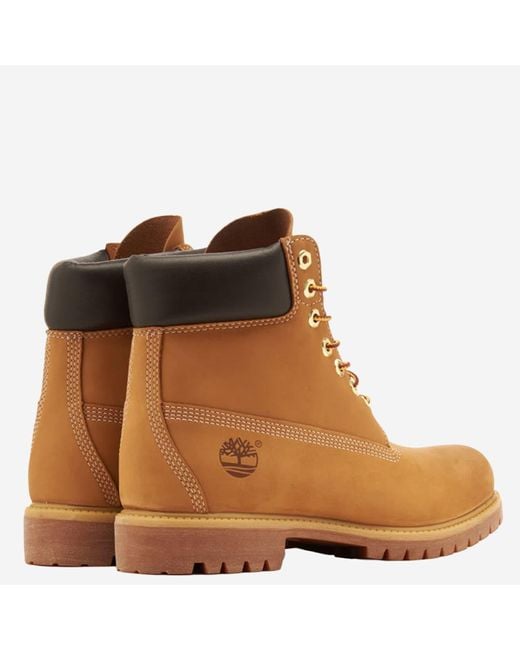 Timberland Brown Premium 6-Inch Leather Boots With Logo for men