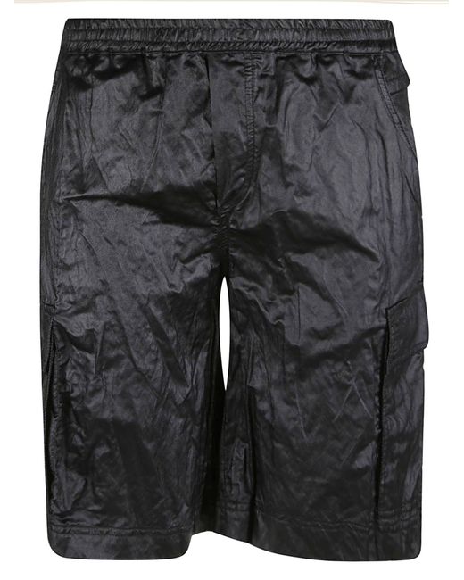 44 Label Group Black Cargo Ribbed Shorts for men