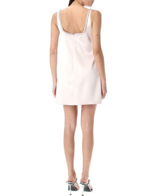 Self-Portrait Satin Mini Dress in Pink | Lyst